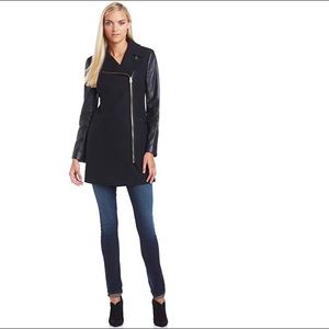 Ted Baker Alycia Leather Sleeve Jacket. SZ. 3